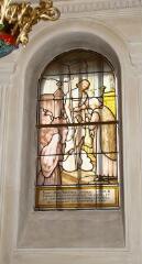ouvrir dans la visionneuse : verrière à personnage Apparition de saint Jean-Baptiste à saint Jean-Marie Vianney curé d'Ars
